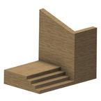 Escalera recta en el portal de la comunidad con fachada a ambos lados